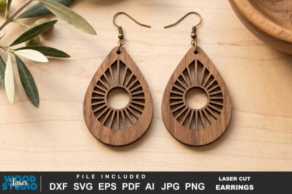 99+ Laser Cut Wood Projects To Sell From Home 134 Laser cut wooden earrings with a circular design and intricate patterns.