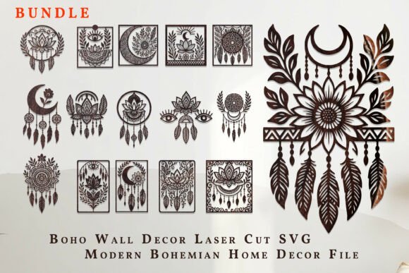 25 Laser Cut Home Decor Ideas for Modern Homes 12 Boho Wall Decor Laser Cut SVG Bundle Laser Cutting 125930894 1 1 580x387 1