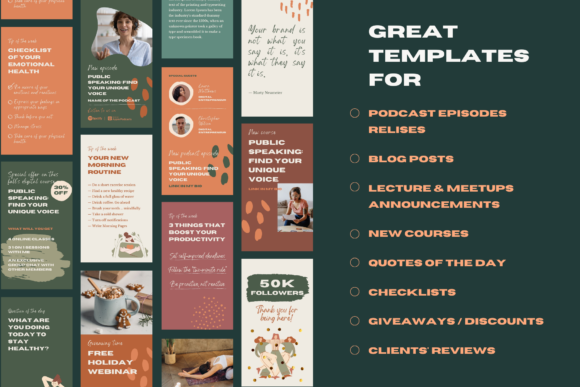 10 Instagram Stories Templates for Business Coaches That Build Trust 31 A collage of Instagram Stories templates designed for coaches, featuring various layouts and text ideas.