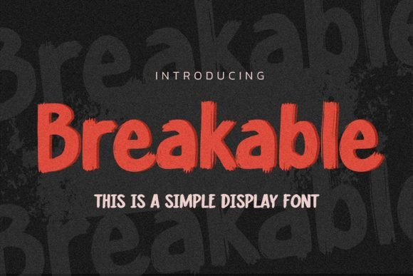 70+ Food Logo Fonts for Restaurants, Cafes, and Food Brands 103 Breakable font displayed in bold red on a dark background.