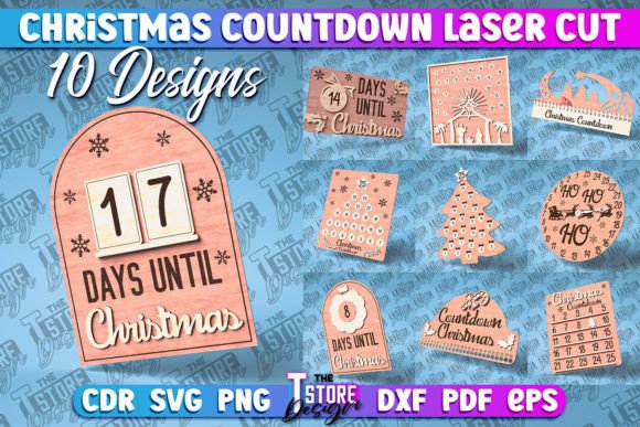 99+ Laser Cut Wood Projects To Sell From Home 435 Set of 10 laser cut wooden Christmas countdown designs including calendars, trees, and holiday motifs