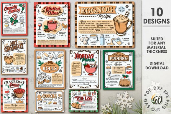99+ Laser Cut Wood Projects To Sell From Home 341 Collection of laser cut wood recipe designs including eggnog, cookies, and holiday treats.