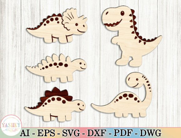 Easy Laser Cut Wood Projects To Sell On Etsy 44 Laser cut wooden dinosaur shapes for crafts and decor.
