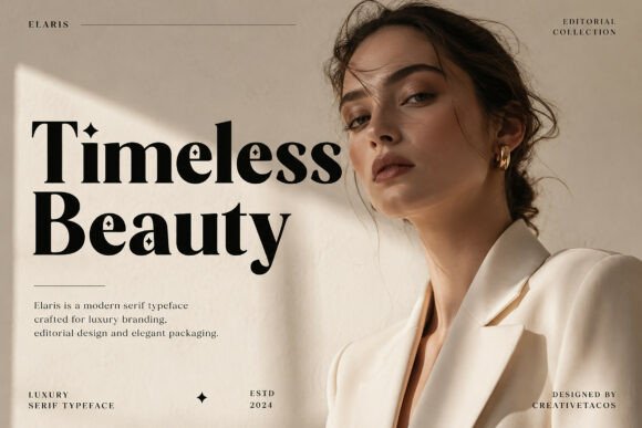 25 Modern Serif Fonts for Luxury Branding That Instantly Elevate Logos 34 Elaris Fonts 151248094 3 580x387 1