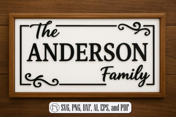 Easy Laser Cut Wood Projects To Sell On Etsy 29 Personalized laser cut wood family name sign with decorative elements.