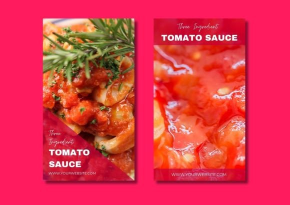 17 Instagram Story Templates for Small Businesses That Boost Engagement 28 Two Instagram Story templates featuring tomato sauce with a vibrant pink background.