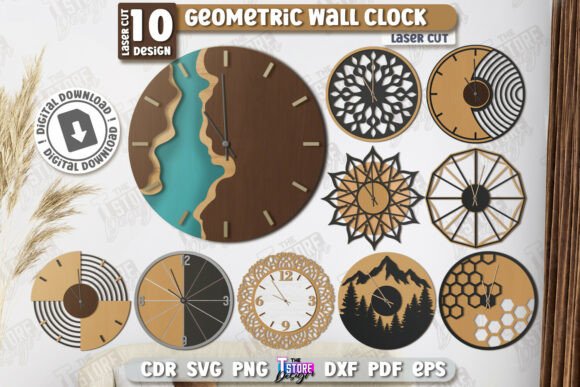25 Laser Cut Home Decor Ideas for Modern Homes 3 Geometric Wall Clock Laser Cut Bundle Laser Cutting 129470394 1 1 580x387 1