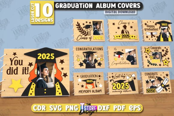 99+ Laser Cut Wood Projects To Sell From Home 286 Laser cut wood graduation album covers featuring designs with stars and graduation themes for 2025.