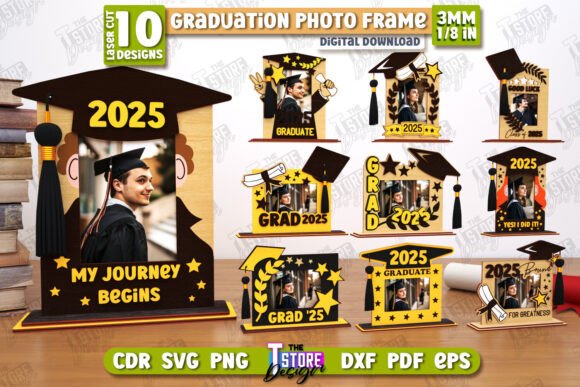 99+ Laser Cut Wood Projects To Sell From Home 277 Laser cut graduation mini photo frame designs featuring 2025 and graduation themes.