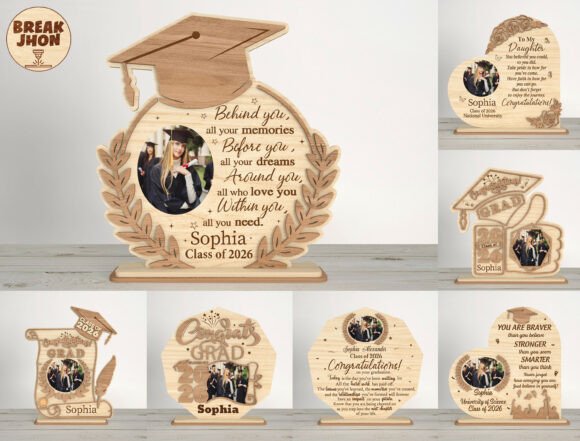 99+ Laser Cut Wood Projects To Sell From Home 270 Personalized laser cut wood graduation gifts featuring custom names and messages.