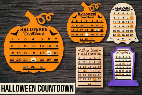 99+ Laser Cut Wood Projects To Sell From Home 434 Laser cut wood Halloween countdown frames in various designs and colors.
