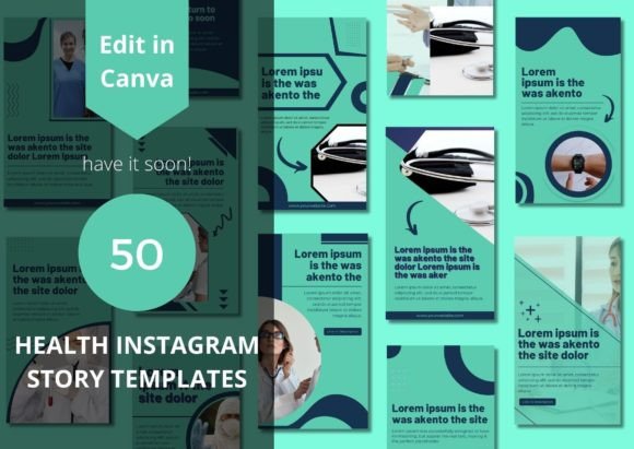 17 Instagram Story Templates for Small Businesses That Boost Engagement 20 Collection of health Instagram story templates featuring modern designs and editable text sections.