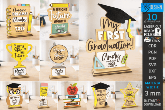 Easy Laser Cut Wood Projects To Sell On Etsy 68 A collection of laser cut wood graduation photo frames with customizable designs for 2026.