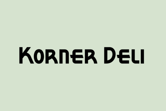 70+ Food Logo Fonts for Restaurants, Cafes, and Food Brands 39 Korner Deli font displayed in bold, modern style.