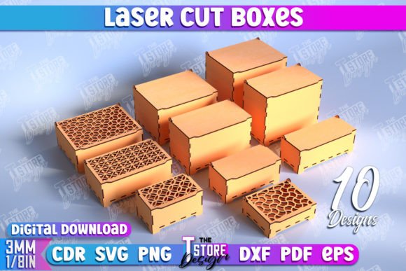 99+ Laser Cut Wood Projects To Sell From Home 461 Various laser cut wooden boxes with intricate designs, suitable for crafts and storage.