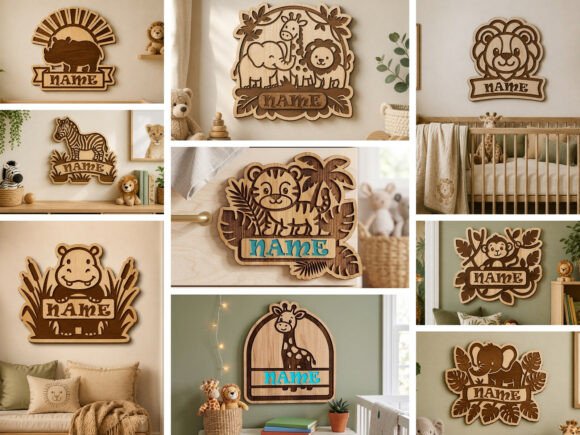 Laser Cut Products That Sell on Etsy and Make Money 3 laser cut name sign for Etsy