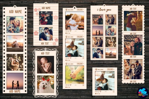 99+ Laser Cut Wood Projects To Sell From Home 361 Laser cut wood family photo frames with customizable text areas.