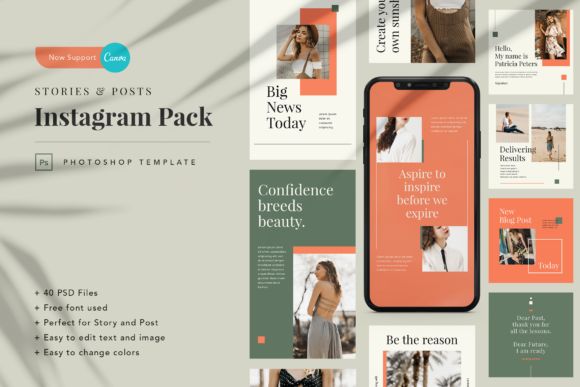17 Instagram Story Templates for Small Businesses That Boost Engagement 44 Instagram Story and Post template pack featuring various design layouts and text placeholders.