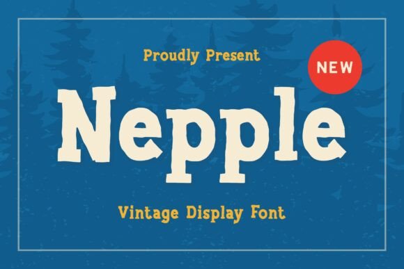 70+ Food Logo Fonts for Restaurants, Cafes, and Food Brands 129 Nepple vintage display font showcased on a blue background
