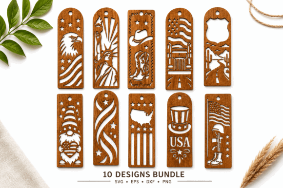 99+ Laser Cut Wood Projects To Sell From Home 79 Laser cut wood bookmarks featuring patriotic designs including flags, eagles, and boots.