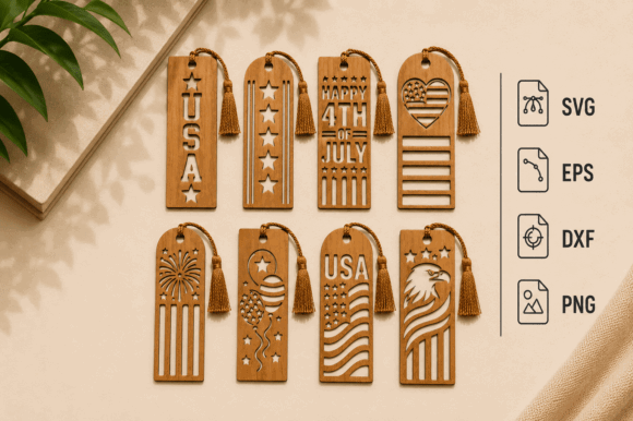 99+ Laser Cut Wood Projects To Sell From Home 80 Laser cut wooden patriotic bookmarks featuring stars, stripes, and holiday themes.