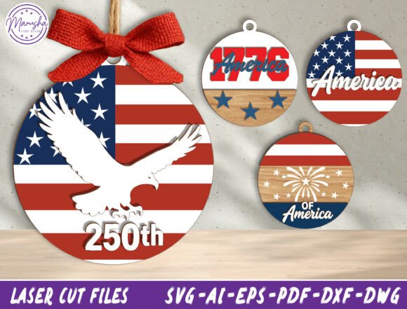 99+ Laser Cut Wood Projects To Sell From Home 170 Laser cut wood ornaments featuring American flag designs and an eagle, celebrating the 250th anniversary.