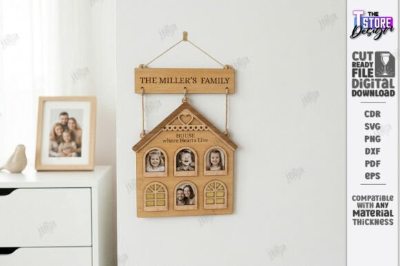 Easy Laser Cut Wood Projects To Sell On Etsy 30 Personalized laser cut wood family name plaque with photo frames