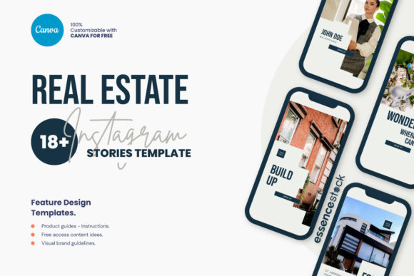 12 Instagram Stories Templates for Small Businesses That Save Time 22 Real Estate Instagram Story Canva template showcasing modern design and layout options for property promotion.