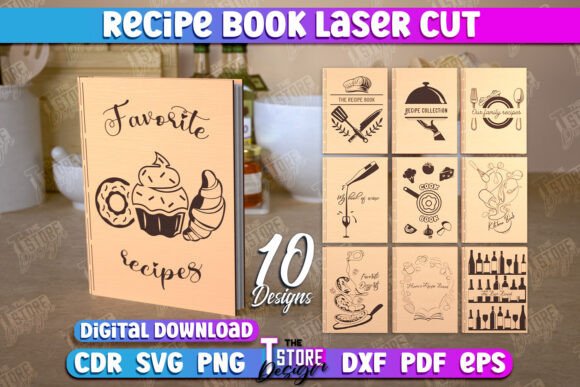 99+ Laser Cut Wood Projects To Sell From Home 337 Laser cut recipe book covers featuring cupcake and cooking designs, available as digital downloads.