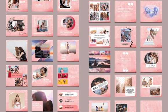 12 Instagram Stories Templates for Small Businesses That Save Time 26 A collection of customizable Instagram Story templates featuring various layouts and designs in soft colors.