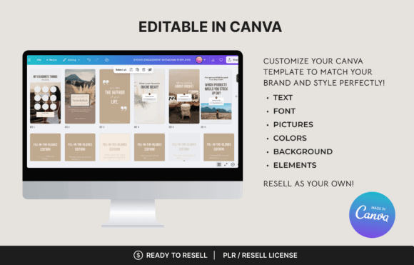 10 Instagram Stories Templates for Business Coaches That Build Trust 22 Editable Canva template showcasing customizable elements for Instagram Stories.