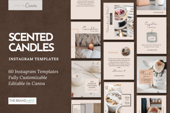 17 Instagram Story Templates for Small Businesses That Boost Engagement 17 Collection of customizable Instagram Story templates for scented candles, featuring various designs and text options.