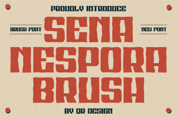 70+ Food Logo Fonts for Restaurants, Cafes, and Food Brands 107 Sena Nespora Brush Font displayed in bold, stylized text.
