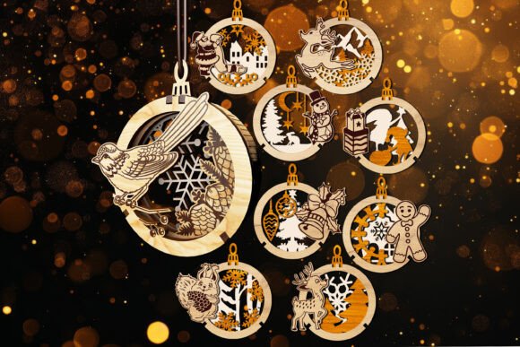 99+ Laser Cut Wood Projects To Sell From Home 159 Laser cut wood Christmas ornaments featuring various festive designs.