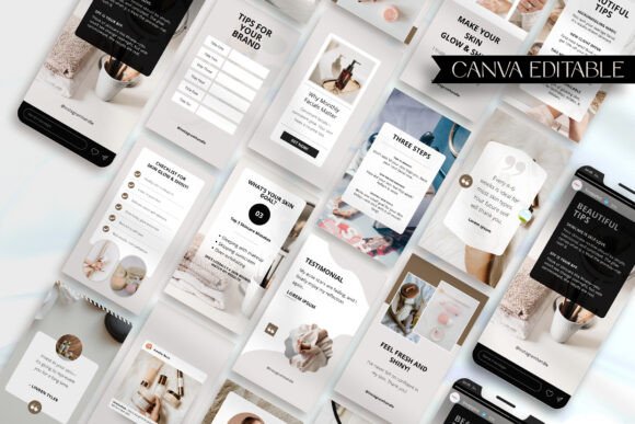 12 Instagram Stories Templates for Small Businesses That Save Time 34 A collection of Canva Instagram Story templates featuring modern designs for branding and testimonials.