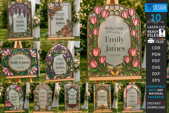 99+ Laser Cut Wood Projects To Sell From Home 196 Laser cut wedding cake toppers featuring personalized names and floral designs.