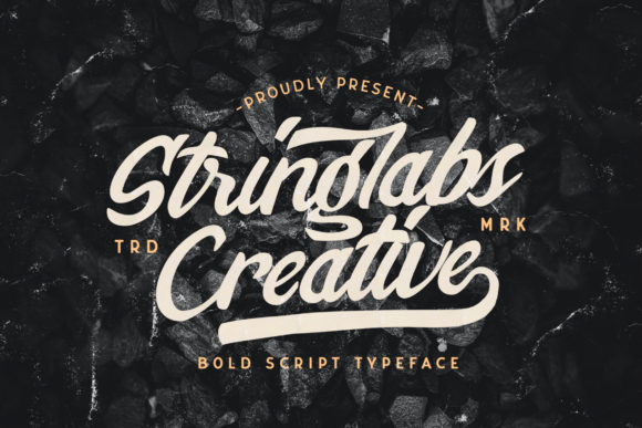 70+ Food Logo Fonts for Restaurants, Cafes, and Food Brands 126 Bold script typeface design for Stringlabs Creative Font.