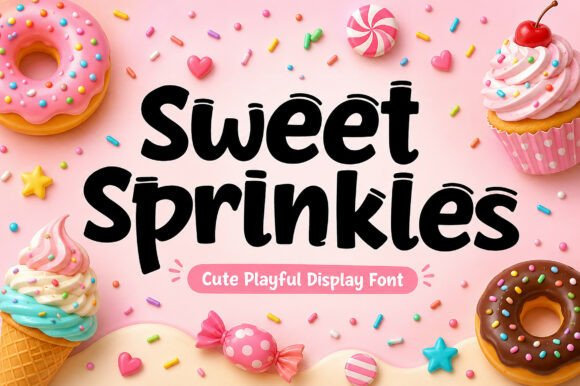 70+ Food Logo Fonts for Restaurants, Cafes, and Food Brands 144 Sweet Sprinkles Fonts 151018652 1 1 580x386 1