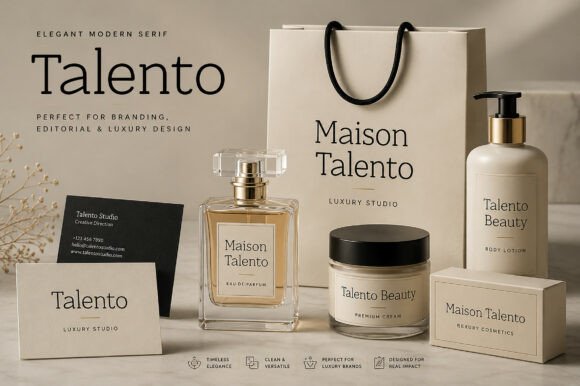 25 Modern Serif Fonts for Luxury Branding That Instantly Elevate Logos 15 Talento Fonts 151363236 3 580x386 1