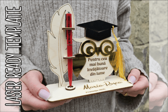 99+ Laser Cut Wood Projects To Sell From Home 268 Personalized laser cut wooden teacher thank you puzzle sign with a graduation cap and pen holder.