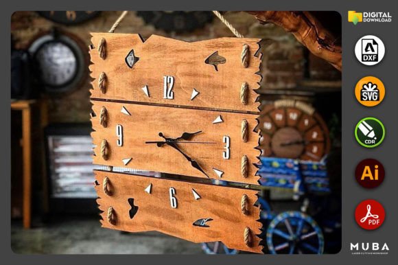 99+ Laser Cut Wood Projects To Sell From Home 22 Laser cut wooden clock with unique design and numbers, showcasing craftsmanship in laser cut wood projects.