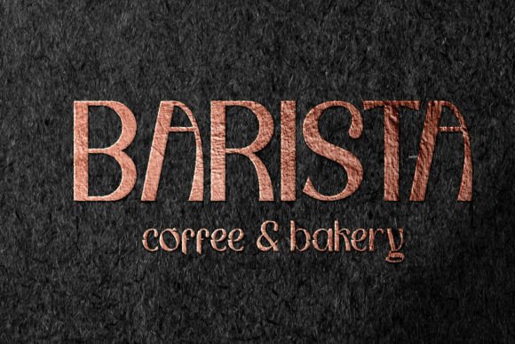 70+ Food Logo Fonts for Restaurants, Cafes, and Food Brands 76 Stylized logo for Barista coffee and bakery with elegant typography.
