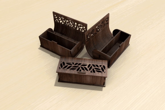 99+ Laser Cut Wood Projects To Sell From Home 476 Set of three wooden book boxes with intricate laser cut designs on the lids.