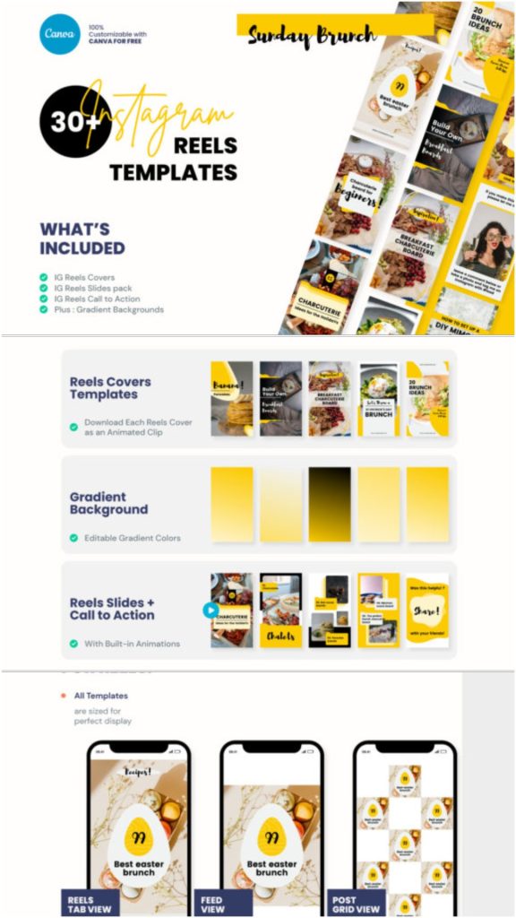 14 Instagram Templates for Restaurants That Increase Orders Fast 13 gandr collage 11