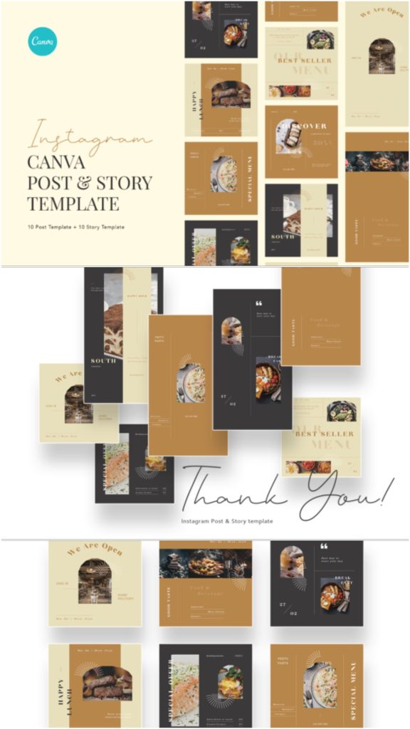 14 Instagram Templates for Restaurants That Increase Orders Fast 15 gandr collage 13
