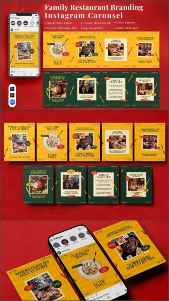 14 Instagram Templates for Restaurants That Increase Orders Fast 2 gandr collage 6