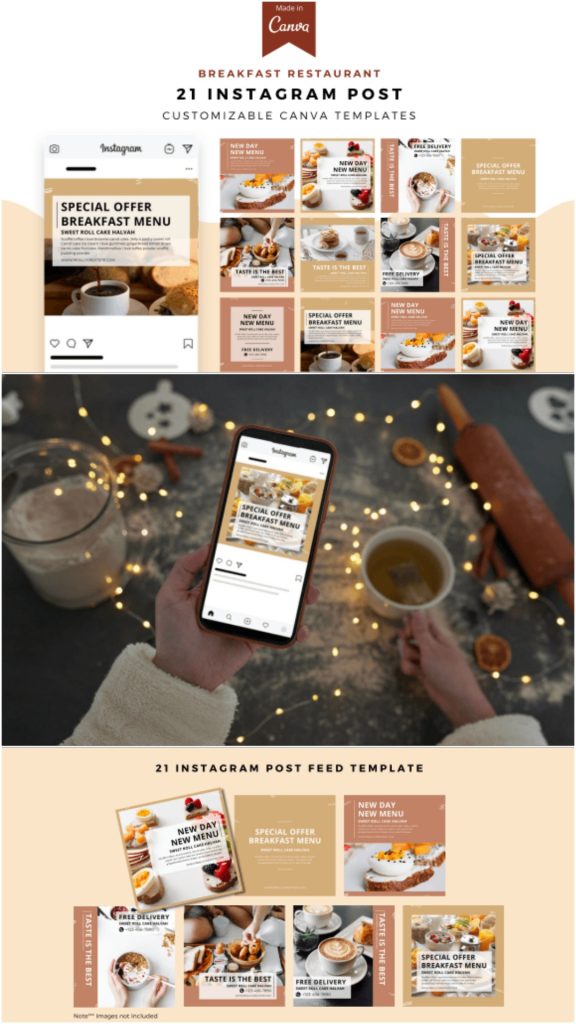 14 Instagram Templates for Restaurants That Increase Orders Fast 9 gandr collage 7
