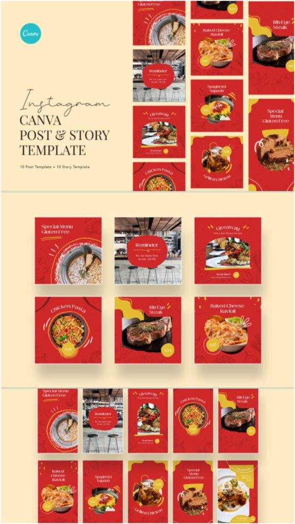 14 Instagram Templates for Restaurants That Increase Orders Fast 11 gandr collage 9