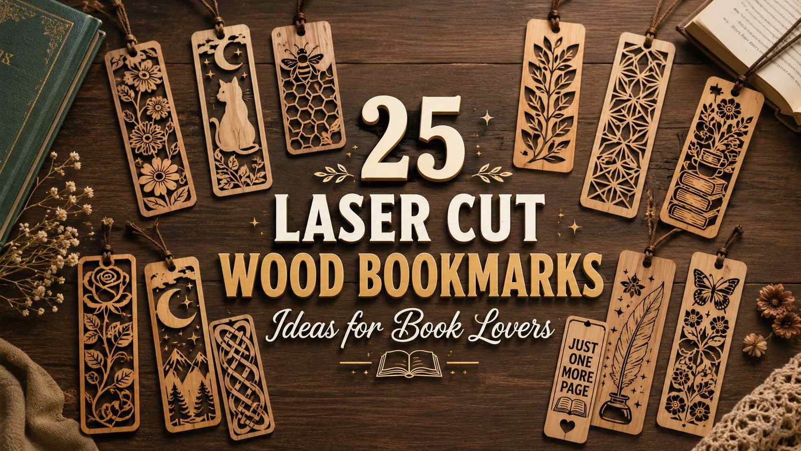 24 Laser Cut Wood Bookmarks Ideas for Book Lovers