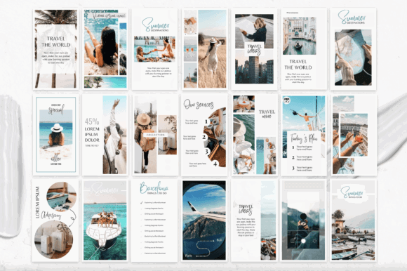 25 Instagram Story Templates: Gorgeous Designs You’ll Love 50 100 Travel Instagram Story Templates Graphics 41136864 2 580x386 1
